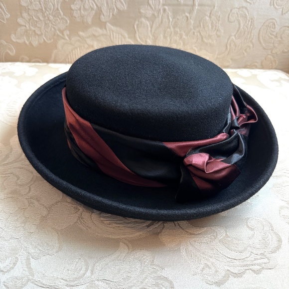 Vintage LAURA ASHLEY Great Britain black wool hat - Picture 8 of 11